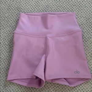 ALO Yoga Pink Bike Shorts High-Waist Performance